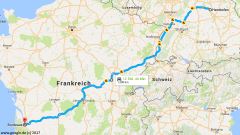 Route nach Bordeaux